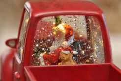 Lighted Red Truck Water Lantern With Santa In Swirling Glitter -Home Decoration Onsale red truck back window