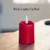 Set Of 6 Red Votive With Red LED Candles 2 X 3 - Timer -Home Decoration Onsale red votive side view