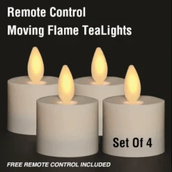 Remote Control Moving Flame Tea Lights Set Of 4 -Home Decoration Onsale remote moving flame tealight set