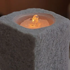 7 Inch Wax Aquaflame Rock Fountain Candle - Remote Control Included -Home Decoration Onsale rock water candle top