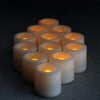Tall Tea Lights - With Recessed Amber LED - Super Bright Set Of 12 -Home Decoration Onsale round amber tealights main