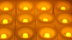Tall Tea Lights - With Recessed Amber LED - Super Bright Set Of 12 -Home Decoration Onsale round tealights amber
