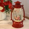 Red Hurricane With Santa And Sleigh Lighted Water Lantern - Timer -Home Decoration Onsale santa red hurricane water globe