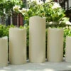 Set Of 5 Flameless Outdoor Bisque Resin Candles - 5 Hour Timer Batteries Included -Home Decoration Onsale set of 5 outdoor 900