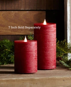 Simplux LED Designer Candle Red Flat Top - Moving Flame 3.5x5
