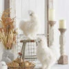 White Silky Chicken Set Of 2 Assorted - 13 Inch - NEW 2023 -Home Decoration Onsale silky chicks