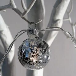 Silver Mercury Glass String Lights Battery Operated - 10 Lights