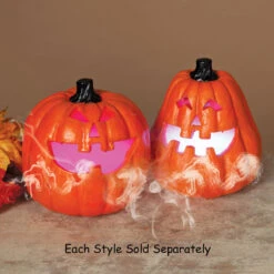 Lighted Halloween Pumpkin Fog Machine - 9.25 Inch Magnesium -Home Decoration Onsale smoking pumpkins 2 assorted