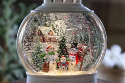 Snowman Family Christmas Scene Water Lantern With Swirling Glitter -Home Decoration Onsale snowman inside