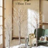 7 Foot Lighted Snowy Tree 280 Warm White LED - Indoor Outdoor - Steady On Or Twinkle From RAZ -Home Decoration Onsale snowy trees 2 size 1