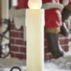 22.5 Inch Large Flickering Flame White Glitter Christmas Candle -Home Decoration Onsale tall white candle main