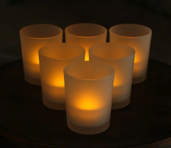 3 Inch White Frosted Battery Operated Tea Light Votive Candles - Set Of 6 3 3 Inch White Frosted Battery Operated Tea Light Votive Candles - Set Of 6