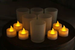 3 Inch White Frosted Battery Operated Tea Light Votive Candles - Set Of 6 7 3 Inch White Frosted Battery Operated Tea Light Votive Candles - Set Of 6 -Home Decoration Onsale tlv4 set