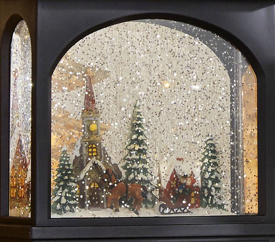 11 Inch Town Scene Lighted Water Lantern - Timer 5 11 Inch Town Scene Lighted Water Lantern - Timer - Image 3