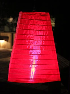 GKI Bethlehem Lighting Battery Operated 11 Inch Trapazoid Nylon Lantern - Pink LED'S