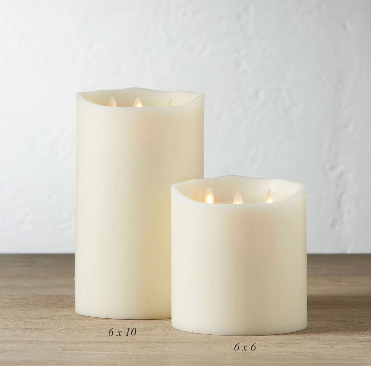 Triple Moving Flame 6 X 6 Inch Flameless Pillar Candle 5 Triple Moving Flame 6 X 6 Inch Flameless Pillar Candle - Image 3