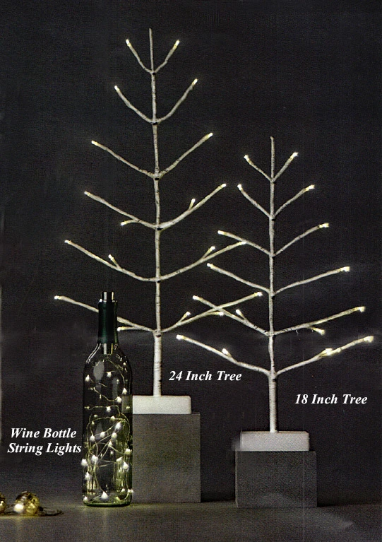 Lighted Flat Birch Tree - Battery Operated 24 Inch With Timer 4 Lighted Flat Birch Tree - Battery Operated 24 Inch With Timer - Image 2