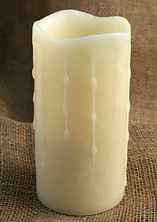 Unscented Ivory Drip 3x6 Battery Operated Candle With Dual Timer