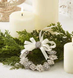 Vintage Broach Wreath Ornament 4.5 Inch - From RAZ New 2023