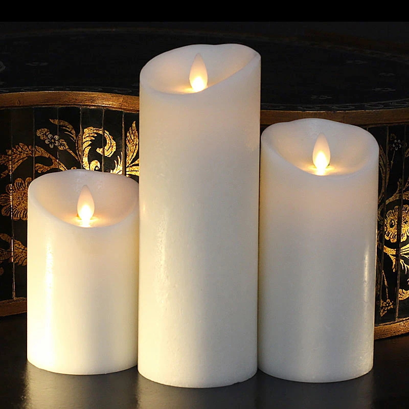 3 Inch Diameter White Moving Flame 6 Inch Candle - Remote Ready 4 3 Inch Diameter White Moving Flame 6 Inch Candle - Remote Ready - Image 2