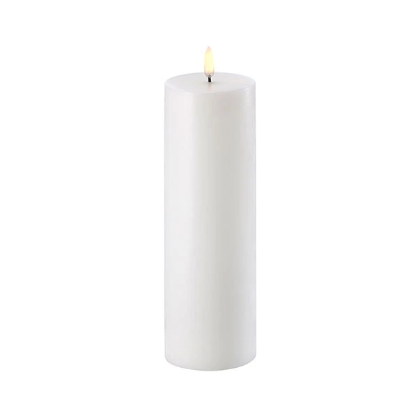 Uyuni 3 Inch X 9 Inch White Pillar Candle - Remote Ready 3 Uyuni 3 Inch X 9 Inch White Pillar Candle - Remote Ready
