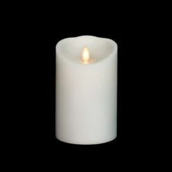 3 Inch Diameter White Moving Flame 4 Inch Candle - Remote Ready -Home Decoration Onsale white 4 inch mf candle
