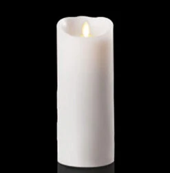 Moving Flame White Unscented Candle Battery Operated 3.5 X 9 - Timer - Remote Ready 7 Moving Flame White Unscented Candle Battery Operated 3.5 X 9 - Timer - Remote Ready -Home Decoration Onsale white 9 inch luminara