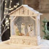 Nativity Musical Lighted Water Creche Antique White 10 Inch In Swirling Glitter -Home Decoration Onsale white creche wide