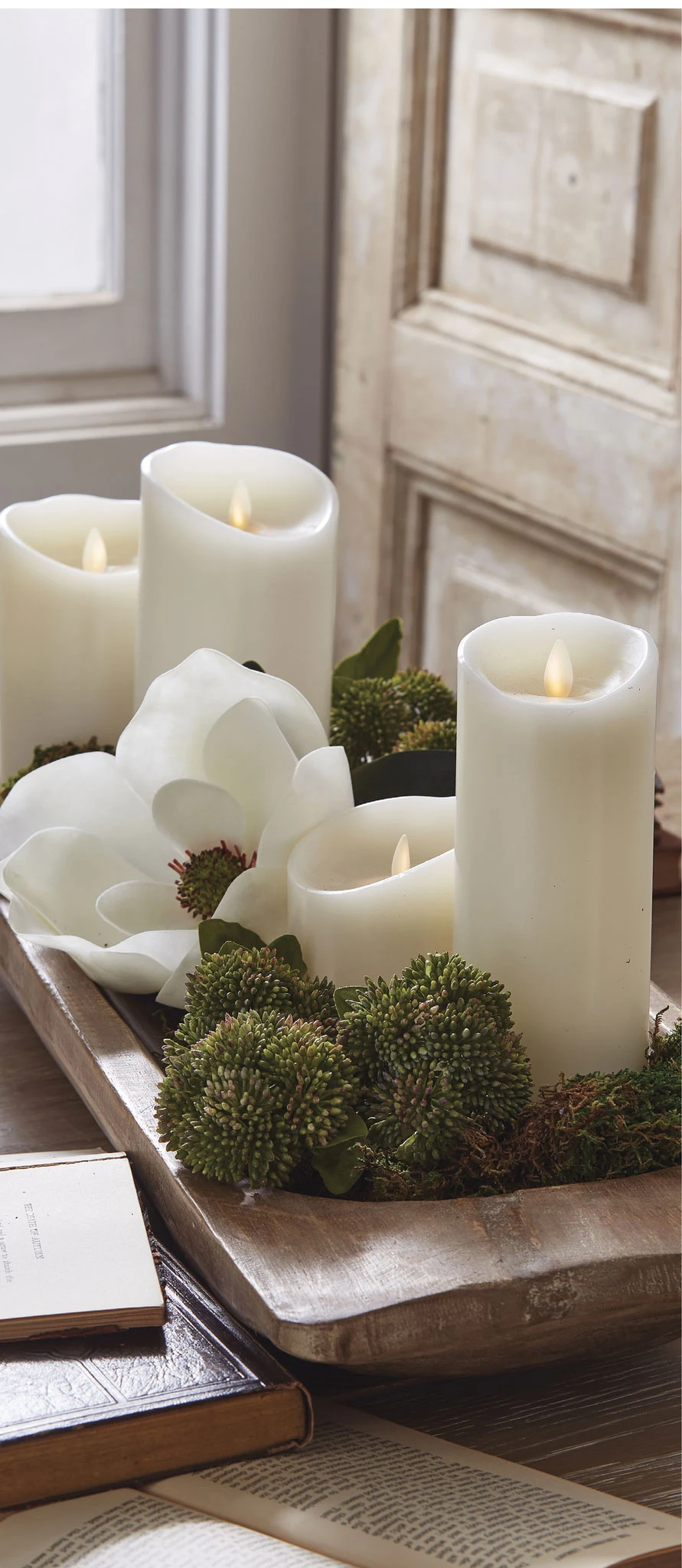 Moving Flame White Unscented Candle Battery Operated 3.5 X 9 - Timer - Remote Ready 4 Moving Flame White Unscented Candle Battery Operated 3.5 X 9 - Timer - Remote Ready - Image 2