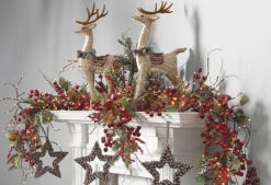 Battery Operated Lighted Garland - 6 Feet 60 Warm White LED'S - Timer -Home Decoration Onsale will garl extra 1