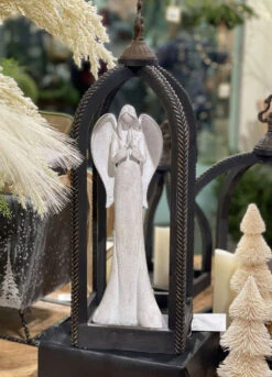 Herringbone Applique Square Open Lantern - 21 Inch NEW 2023 -Home Decoration Onsale x4338661 with angel 1