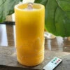 Yellow Wax With Butterfly Design Aquaflame Fountain Candle - Remote Control -Home Decoration Onsale yellow with bubbles